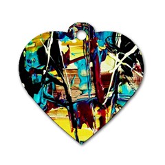 Dance Of Oil Towers 4 Dog Tag Heart (One Side)