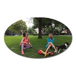 19688418 10155446220129417 1027902896 O - walking with daughter and dog Oval Magnet Front