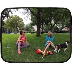 19688418 10155446220129417 1027902896 O - Walking With Daughter And Dog Double Sided Fleece Blanket (mini)  by bestdesignintheworld