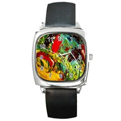 Yellow Chick 7 Square Metal Watch by bestdesignintheworld