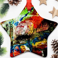 Untitled Red And Blue 3 Ornament (star) by bestdesignintheworld