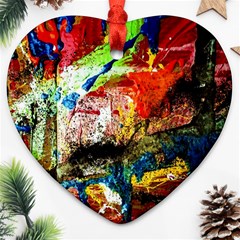 Untitled Red And Blue 3 Heart Ornament (two Sides) by bestdesignintheworld