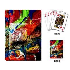 Untitled Red And Blue 3 Playing Card by bestdesignintheworld