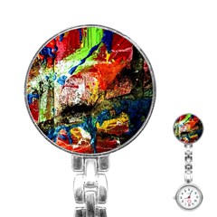 Untitled Red And Blue 3 Stainless Steel Nurses Watch by bestdesignintheworld