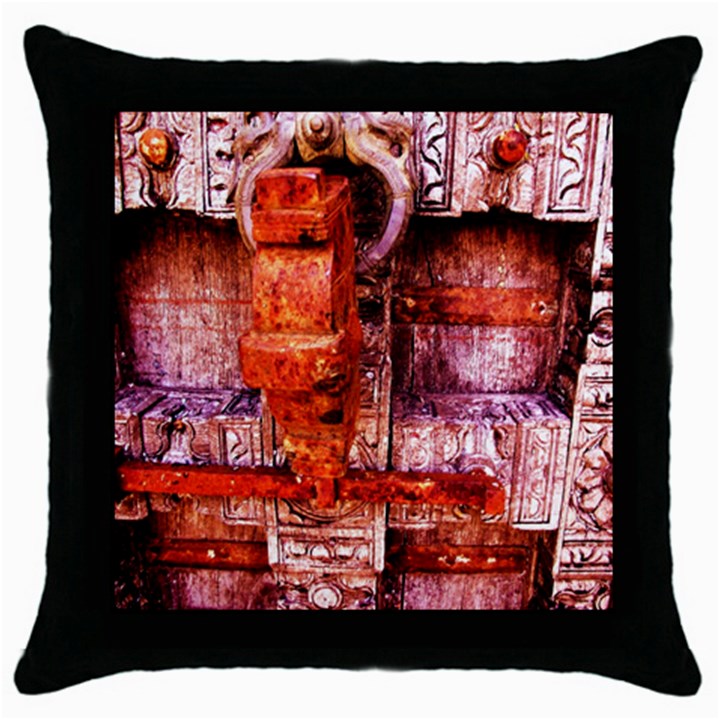 Antick Gate 2 Throw Pillow Case (Black)