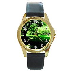 Lake Park 14 Round Gold Metal Watch by bestdesignintheworld