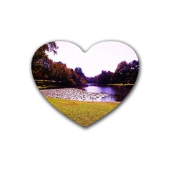 Highland Park 7 Rubber Coaster (heart)  by bestdesignintheworld