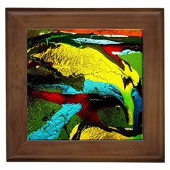 Yellow Dolphins   Blue Lagoon 3 Framed Tiles