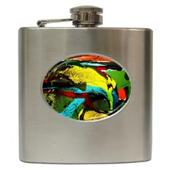 Yellow Dolphins   Blue Lagoon 3 Hip Flask (6 Oz) by bestdesignintheworld