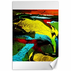 Yellow Dolphins   Blue Lagoon 3 Canvas 24  X 36  by bestdesignintheworld