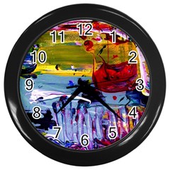 Poppies In An Abandoned Yard 4 Wall Clocks (black) by bestdesignintheworld