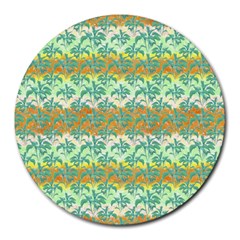 Colorful Tropical Print Pattern Round Mousepads by dflcprints