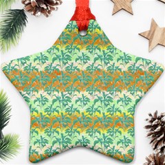 Colorful Tropical Print Pattern Ornament (star) by dflcprints