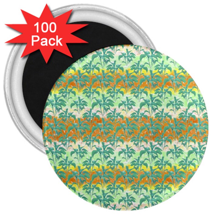 Colorful Tropical Print Pattern 3  Magnets (100 pack)