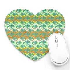 Colorful Tropical Print Pattern Heart Mousepads by dflcprints