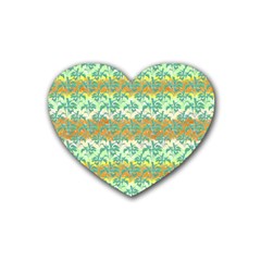 Colorful Tropical Print Pattern Heart Coaster (4 Pack)  by dflcprints