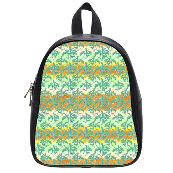 Colorful Tropical Print Pattern School Bag (Small)