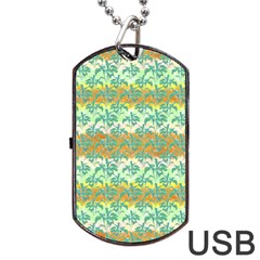 Colorful Tropical Print Pattern Dog Tag Usb Flash (two Sides) by dflcprints