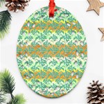 Colorful Tropical Print Pattern Oval Filigree Ornament (Two Sides) Front