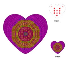 Summer Sun Shine In A Sunshine Mandala Playing Cards (heart)  by pepitasart