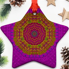 Summer Sun Shine In A Sunshine Mandala Star Ornament (two Sides) by pepitasart