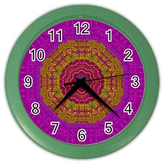 Summer Sun Shine In A Sunshine Mandala Color Wall Clocks by pepitasart