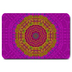 Summer Sun Shine In A Sunshine Mandala Large Doormat  by pepitasart