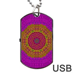 Summer Sun Shine In A Sunshine Mandala Dog Tag Usb Flash (one Side)