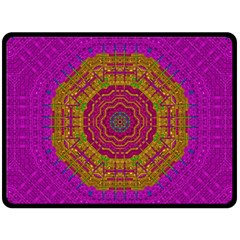 Summer Sun Shine In A Sunshine Mandala Double Sided Fleece Blanket (large)  by pepitasart