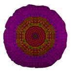 Summer Sun Shine In A Sunshine Mandala Large 18  Premium Flano Round Cushions Back