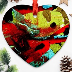 Yellow Dolphins   Blue Lagoon 4 Heart Ornament (two Sides) by bestdesignintheworld