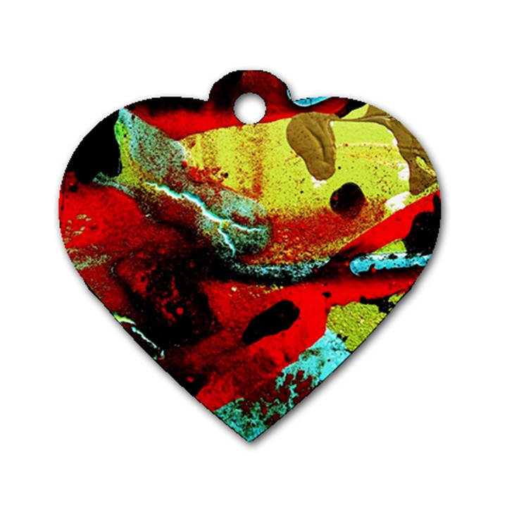 Yellow Dolphins   Blue Lagoon 4 Dog Tag Heart (One Side)