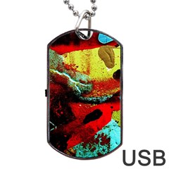 Yellow Dolphins   Blue Lagoon 4 Dog Tag Usb Flash (one Side) by bestdesignintheworld