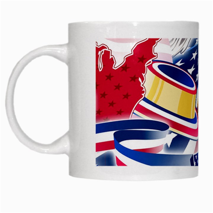 United States Of America Usa  Images Independence Day White Mugs