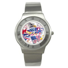 United States Of America Usa  Images Independence Day Stainless Steel Watch by Sapixe