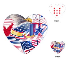 United States Of America Usa  Images Independence Day Playing Cards (heart)  by Sapixe