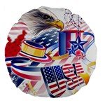 United States Of America Usa  Images Independence Day Large 18  Premium Flano Round Cushions Back