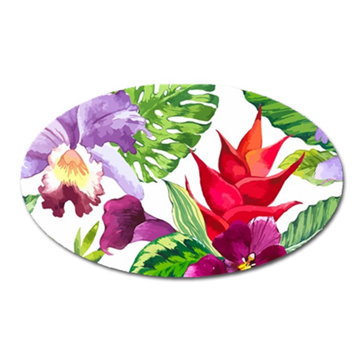 Vector Pattern Tropical Oval Magnet