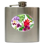 Vector Pattern Tropical Hip Flask (6 oz) Front