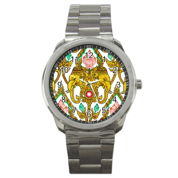 Traditional Thai Style Painting Sport Metal Watch