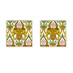 Traditional Thai Style Painting Cufflinks (Square) Front(Pair)