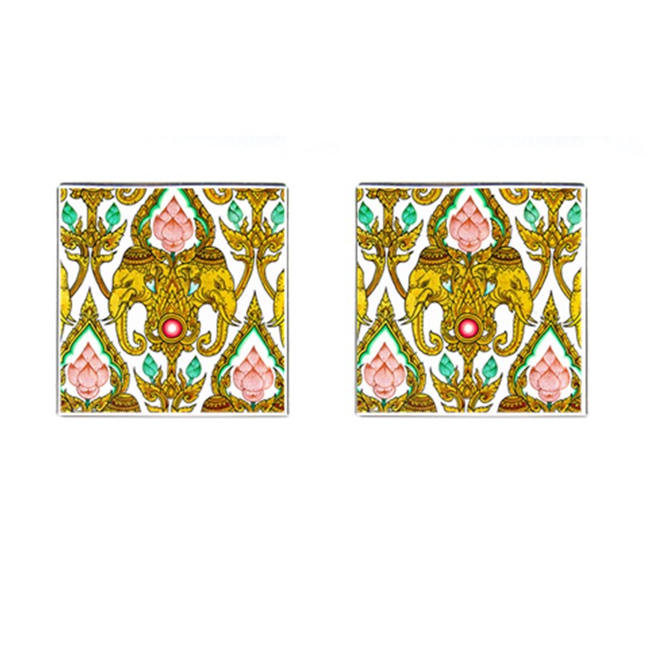 Traditional Thai Style Painting Cufflinks (Square)