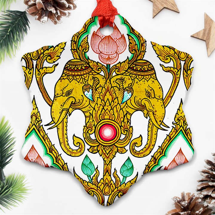 Traditional Thai Style Painting Ornament (Snowflake)