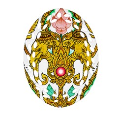 Traditional Thai Style Painting Oval Filigree Ornament (two Sides)