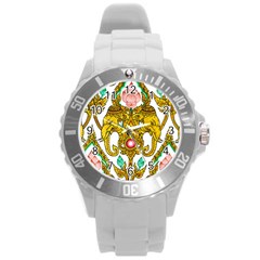 Traditional Thai Style Painting Round Plastic Sport Watch (l)