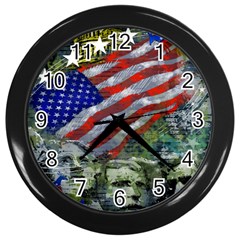 Usa United States Of America Images Independence Day Wall Clocks (black) by Sapixe