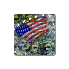 Usa United States Of America Images Independence Day Square Magnet by Sapixe