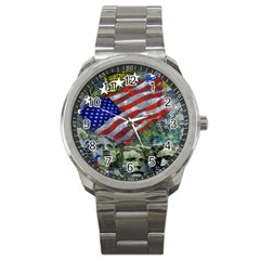 Usa United States Of America Images Independence Day Sport Metal Watch by Sapixe