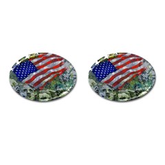 Usa United States Of America Images Independence Day Cufflinks (oval) by Sapixe