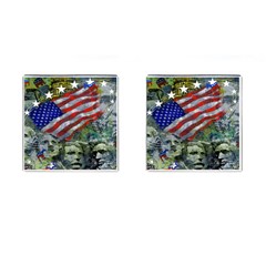 Usa United States Of America Images Independence Day Cufflinks (square) by Sapixe